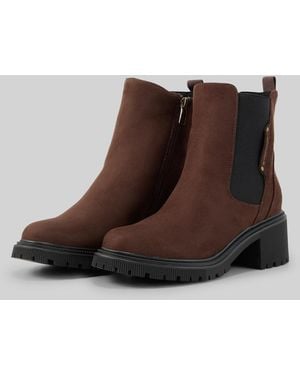 Tom Tailor Absatzstiefeletten aus Wildlederimitat - Braun