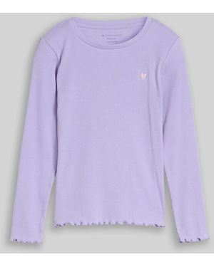 Tom Tailor Mädchen Langarmshirt mit Rippstruktur - Lila