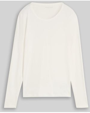 Tom Tailor Basic Langarmshirt aus Baumwolle - Weiß