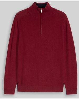 Tom Tailor Troyer Strickpullover aus Baumwolle - Rot