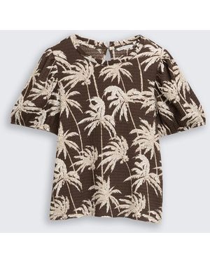 Tom Tailor DENIM Crinkle T-Shirt mit Ballonärmeln - Weiß