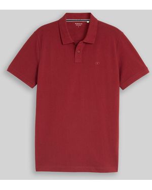 Tom Tailor Piqué Poloshirt mit Logo-Stickerei - Rot