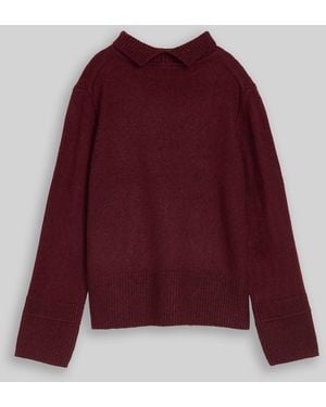 Tom Tailor Cosy Strickpullover mit Stehkragen - Rot