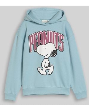 Tom Tailor Mädchen Oversize Hoodie Sweatshirt mit Snoopy-Print - Blau
