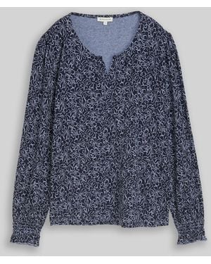 Tom Tailor Blusenshirt mit Blumenmuster - Blau