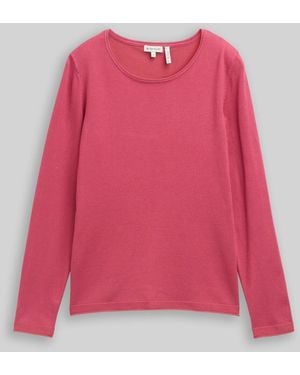 Tom Tailor Basic Strickpullover mit Rundhalsausschnitt - Pink