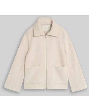 Tom Tailor Cosy Jacke mit Taschen - Natur