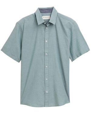 Tom Tailor Regular Fit Kurzarmhemd aus Baumwolle - Blau