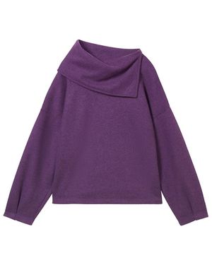 Tom Tailor Sweatshirt mit asymmetrischem Kragen - Lila