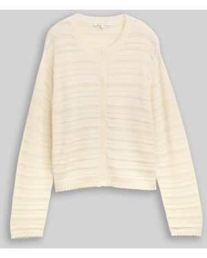 Tom Tailor DENIM Cardigan mit Lochmuster - Natur