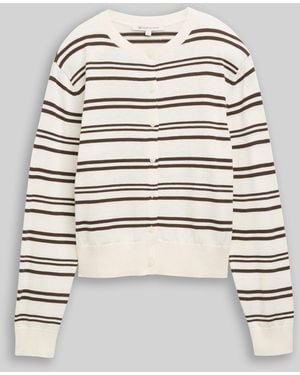 Tom Tailor DENIM Cardigan mit Rundhalsausschnitt - Weiß
