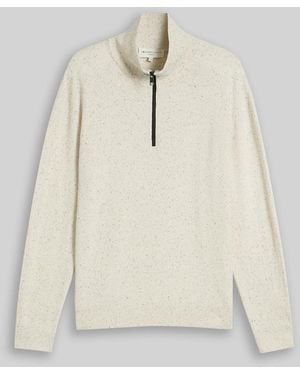 Tom Tailor DENIM Troyer Strickpullover aus Baumwolle - Natur