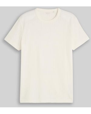 Tom Tailor T-Shirt mit Waffelstruktur - Natur