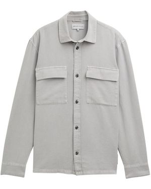 Tom Tailor DENIM Twill Overshirt aus Baumwolle - Grau