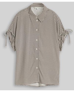 Tom Tailor Loose Fit Bluse mit Schleifen - Grau