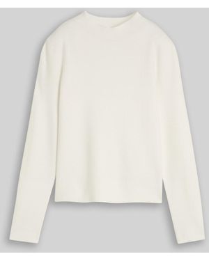 Tom Tailor DENIM Strickpullover mit Stehkragen - Weiß