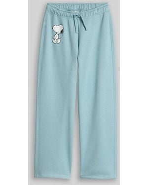 Tom Tailor Mädchen Wide Leg Jogginghose mit Snoopy-Print - Blau