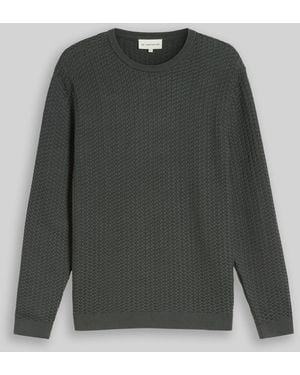 Tom Tailor Strickpullover mit Zopfmuster - Grau