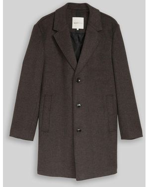 Tom Tailor DENIM Relaxed Fit Wollmantel mit Reverskragen - Grau