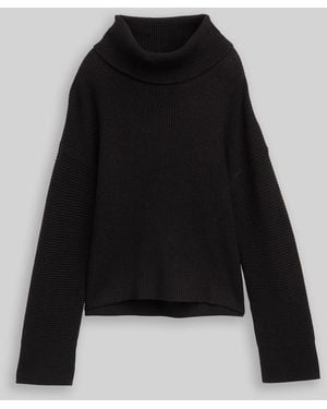 Tom Tailor Oversize Rollkragenpullover - Schwarz