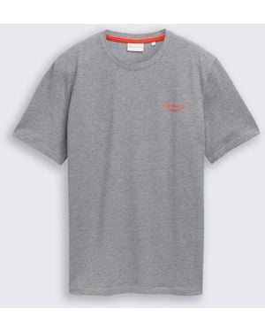 Tom Tailor Piqué T-Shirt in Melange-Optik - Grau