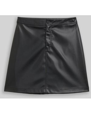 Tom Tailor DENIM Mini-Rock in Leder-Optik - Schwarz