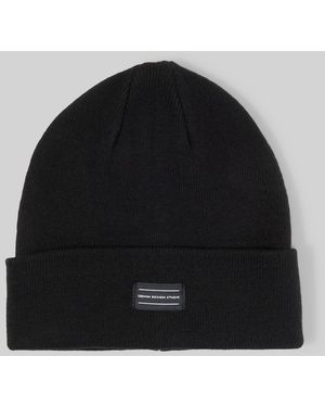 Tom Tailor DENIM Beanie Mütze mit Logo-Badge - Schwarz