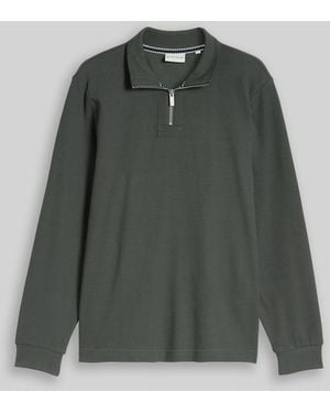 Tom Tailor Troyer Sweatshirt aus Baumwolle - Grün
