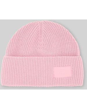 Tom Tailor DENIM Beanie Mütze mit Badge - Pink