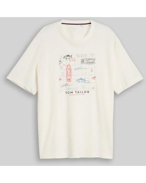 Tom Tailor Plus Size - T-Shirt mit Waffelstruktur - Weiß