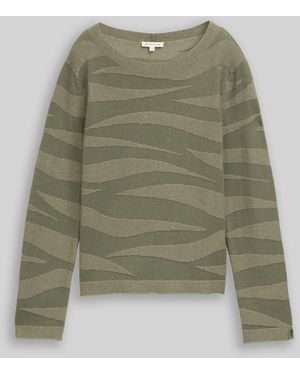 Tom Tailor Strickpullover mit Struktur - Grün