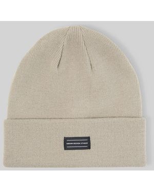 Tom Tailor DENIM Beanie Mütze mit Logo-Badge - Natur