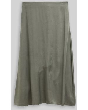 Tom Tailor High Waist Satin Midi-Rock - Grün