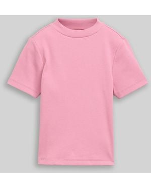 Tom Tailor Mädchen Cropped T-Shirt mit Rippstruktur - Pink
