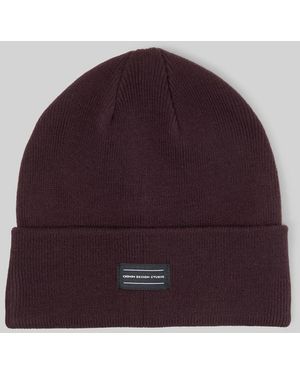 Tom Tailor DENIM Beanie Mütze mit Logo-Badge - Lila