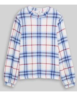 Tom Tailor Langarmshirt mit Karomuster - Blau