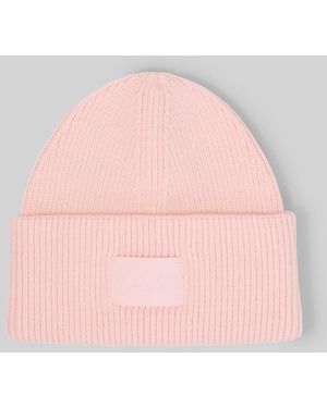Tom Tailor Beanie Mütze mit Badge - Pink