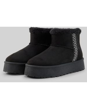 Tom Tailor Schneestiefeletten mit Stickerei - Schwarz