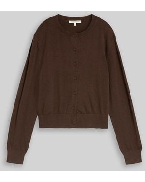 Tom Tailor DENIM Cardigan mit Rundhalsausschnitt - Braun