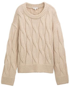 Tom Tailor Loose Fit Strickpullover mit Zopfmuster - Natur