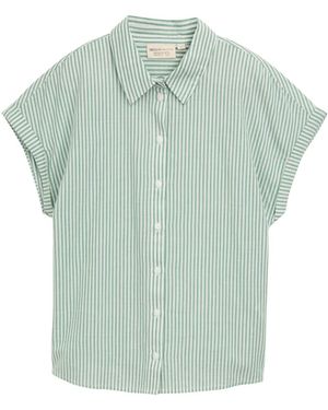 Tom Tailor DENIM Loose Fit Bluse mit Streifenmuster - Grün