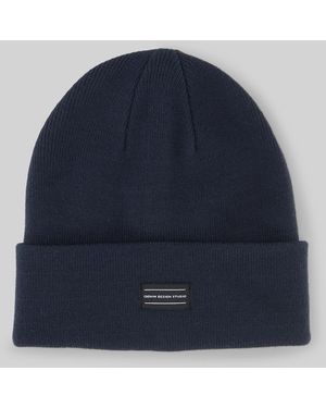Tom Tailor DENIM Beanie Mütze mit Logo-Badge - Blau