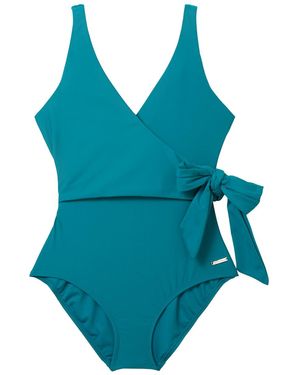 Tom Tailor Badeanzug mit Wickeldetail - Blau