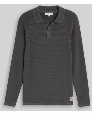 Tom Tailor Strick-Poloshirt im Washed-Look - Grau