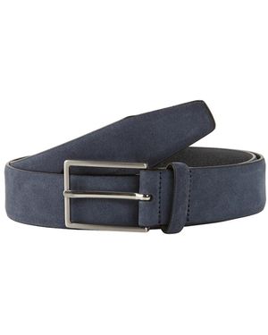 Tom Tailor TTLOGAN Velourledergürtel mit eckiger Dornschließe - Blau