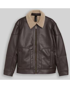 Tom Tailor Pilotenjacke aus Kunstleder - Braun
