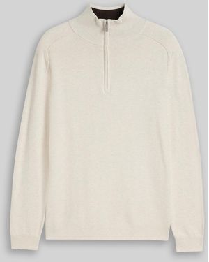 Tom Tailor Troyer Strickpullover aus Baumwolle - Natur