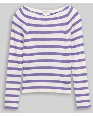 Tom Tailor Mädchen Cropped Strickpullover mit Streifenmuster - Lila