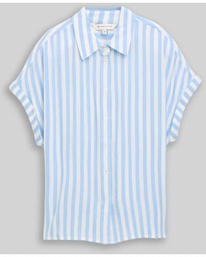 Tom Tailor Loose Fit Bluse mit Streifen - Blau