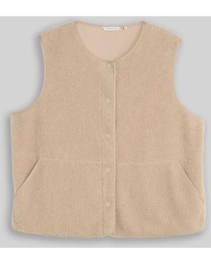 Tom Tailor Plus Size - Boxy Fit Teddy Weste - Natur